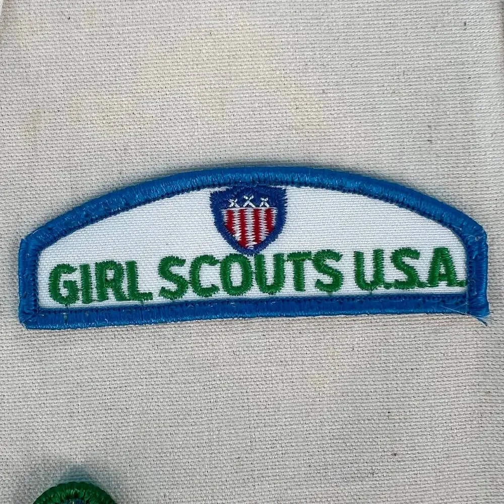 80s Girl Scout vest with embroidered patches 1980s vintage